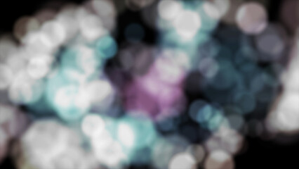 Colorful slowly moving blurry particles bokeh effect background, multicolor light leaks black...