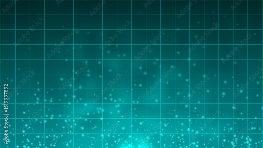 Aufkleber cyan color glowing technology particle moving over dark background, futuristic particles background