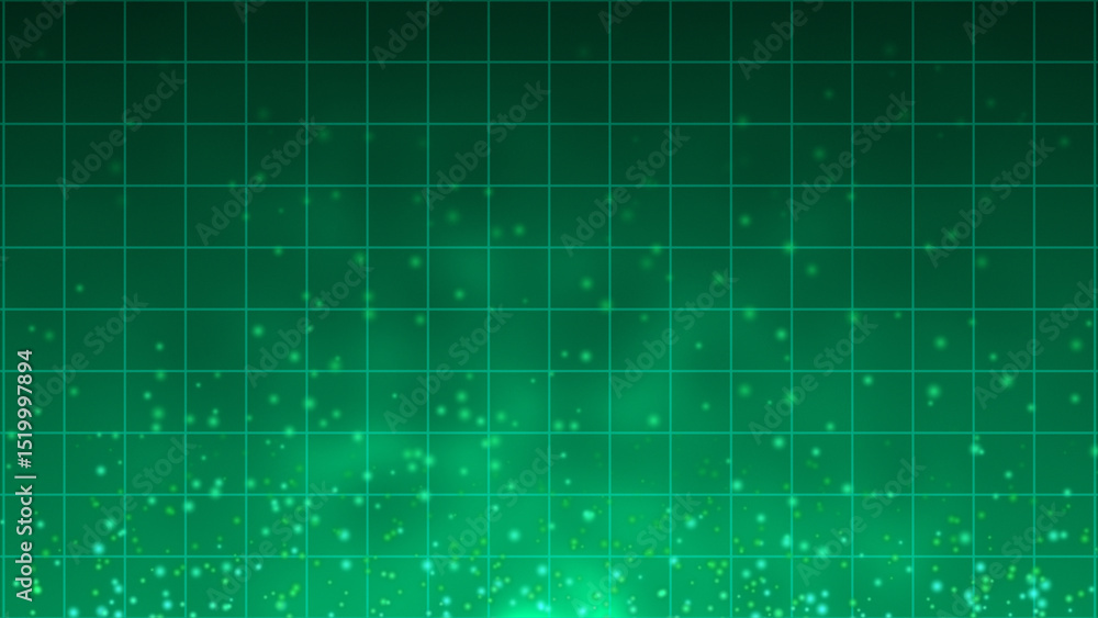 Poster turquoise color glowing technology particle moving over dark background, futuristic particles backgr