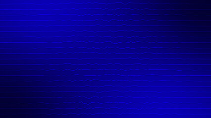Abstract Blue color horizontal wiggly lines moving on black background