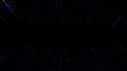Modern flashing Royal blue particles futuristic on dark black background