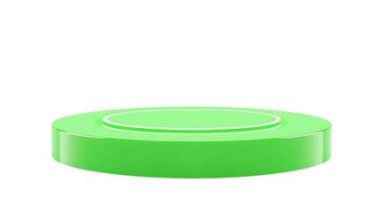 Bright green circular product display platform