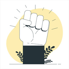 Vector design of a clenched hand for motion graphics icons