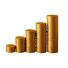 golden coins isolated on white background