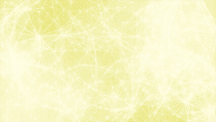 Yellow plexus Abstract digital connection moving dots and linesmesh,Technology background. Network of lines and dots background