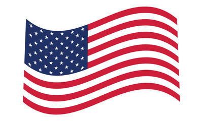 Obraz premium USA Flag illustration, waving flag of america