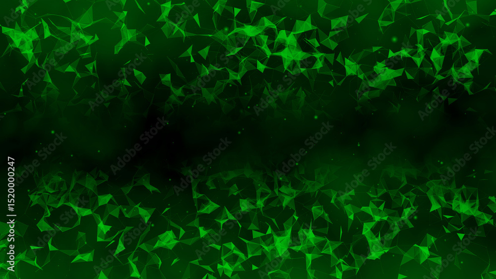 Poster green plexus abstract digital connection moving dots and lines,technology background. network of lin