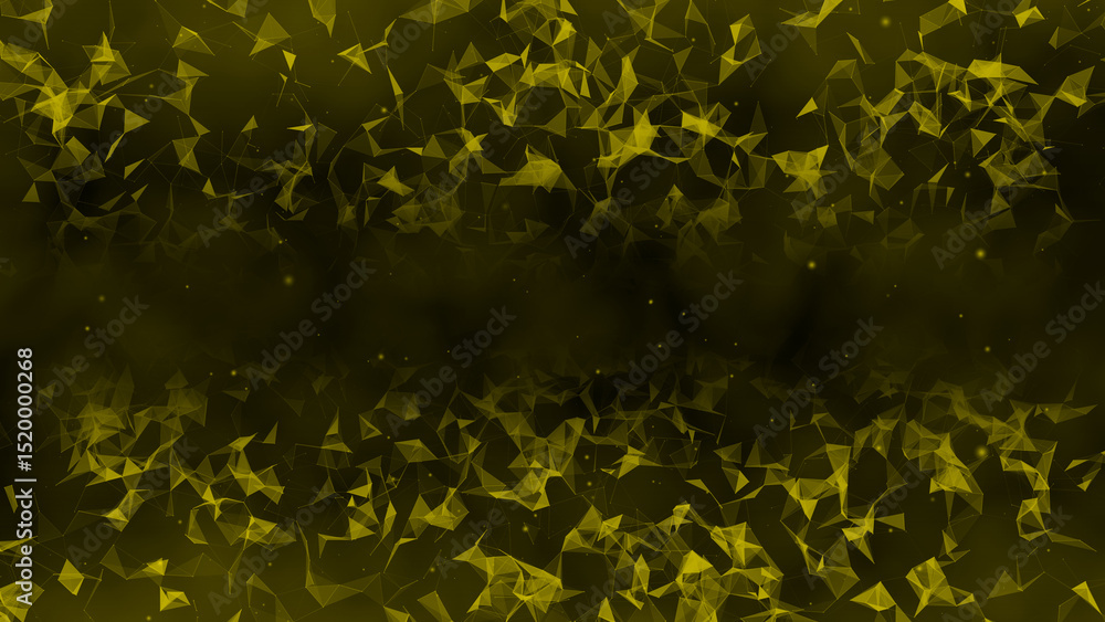 Aufkleber yellow plexus abstract digital connection moving dots and lines,technology background. network of li