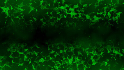 Green plexus Abstract digital connection moving dots and lines,Technology background. Network of lines and dots background