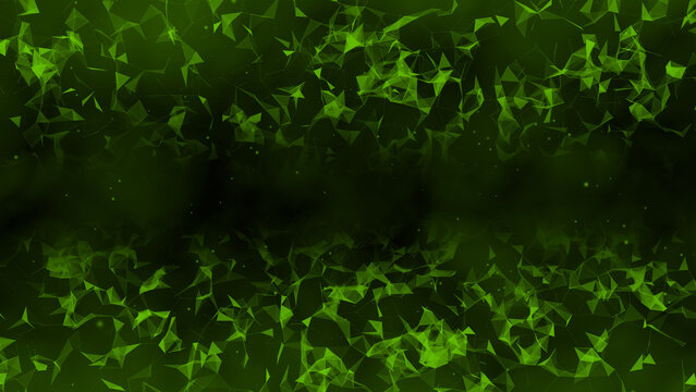 Lime green plexus Abstract digital connection moving dots and lines,Technology background. Network of lines and dots background - Powered by Adobe