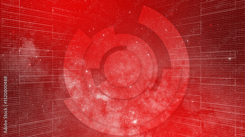Aufkleber 3d abstract technology futuristic concept background. rotating 3d circle concept red color backgroun