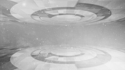 3d Abstract technology futuristic concept background. Rotating 3d circle concept white color background 