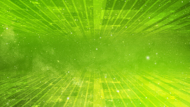 Abstract 3d technology futuristic concept background. Motion of digital data flow Lime green color background