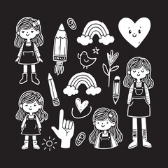 Hand-Drawn Doodle Sketch Collection Pencils Shapes and Art Elements Design