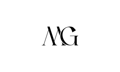 MG initial letters, monogram logo