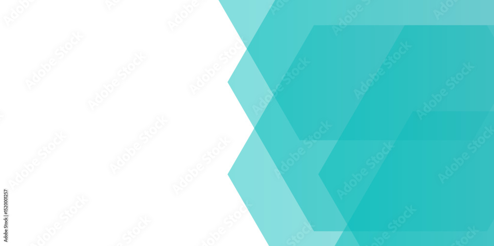 Poster abstract modern background featuring overlapping translucent hexagons. teal, ranging from light aqua