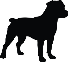Dog Silhouette Vector Illustration of Standing Canine for Pet, Security, and Animal Themes