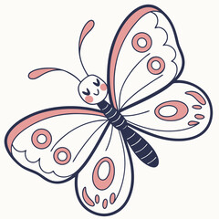 Obraz premium Cute Butterfly Clipart in Flat Style 