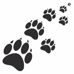Fototapeta premium Dog Paw Print Clipart Vector Set 