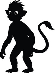 Fototapeta premium a young monkey stands alone creat 