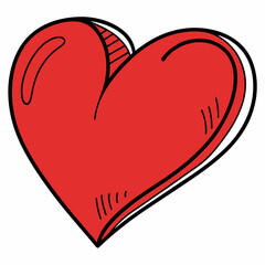 Simple Red Heart Clipart Vector
