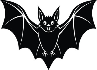 Bat Vector Silhouette Art Icon
