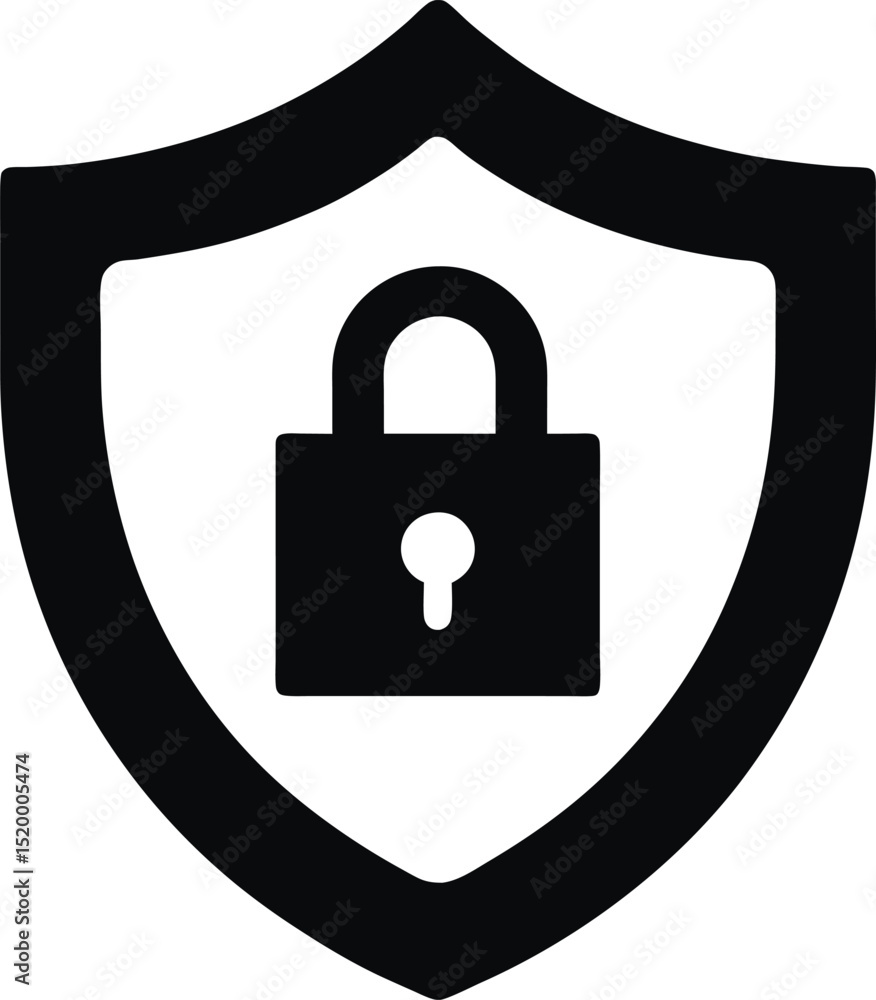 Poster A 3D padlock with a key showing security and protection as an icon for web or computer access