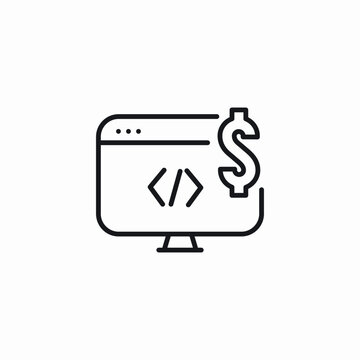 computer finances icon sign vector