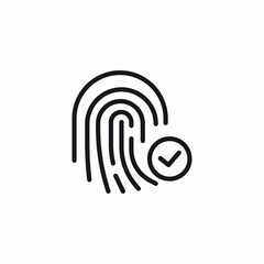 fingerprint completion icon sign vector