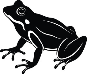 Frog Vector Silhouette Art Icon Illustration
