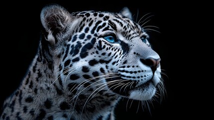 Fototapeta premium Captivating black with piercing gaze in low key wildlife portrait