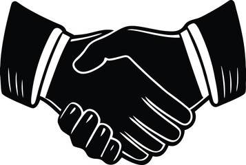Handshake Vector Silhouette Art Icon

