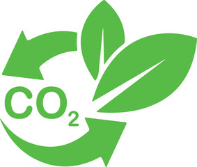 Icon of CO2 carbon dioxide emission green energy ecology recycling sustainability environment carbon footrpint. Editable stroke. Thin line icons collection, flat illustrations.	