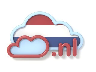 Domain name NL 3D rendering illustration isolated on white background