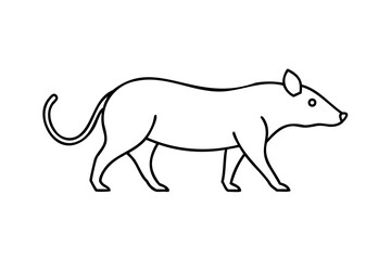 Simple lineart illustration of a walking rodent
