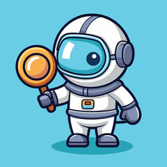 Cool Alien with Baseball Bat – Flat Cartoon Vector Icon for Science Fiction and Technology Concepts
