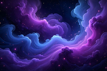 A nebula of purple and blue with scattered stars