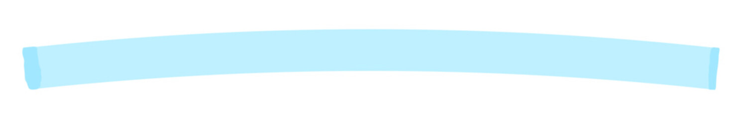 Obraz premium 水色の蛍光ペン･ラインマーカーの線 - シンプルなアンダーライン･あしらいのデザインパーツ素材