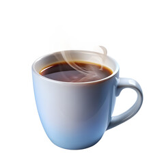 Coffee Mug with Steam Isolated on Transparent Background