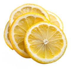 Sliced Lemon Isolated on Transparent Background
