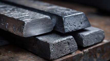 Ultra quality image of close up of ferrotitanium alloy for enhancing steel and alloy properties.