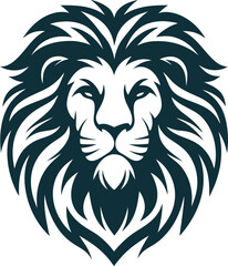 Lion Head Illustration – Majestic Silhouette Vector Symbol of Strength and Courage