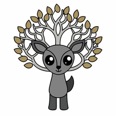 deer, animal, reindeer, cartoon, vector, illustration, christmas, antler, silhouette, mammal, wild, elk, horn, nature, art, wildlife, stag, hunting, horns, moose, cute, head, design, animals, drawing
