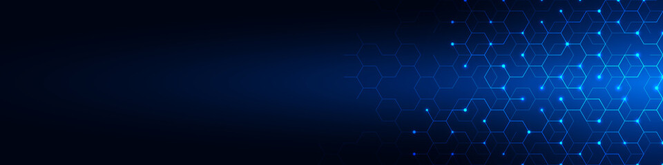 Abstract technology background and design element with hexagons pattern and geometric shapes