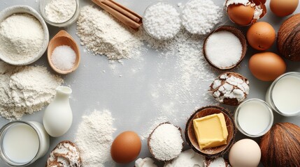 Baking ingredients arranged in a frame (1)