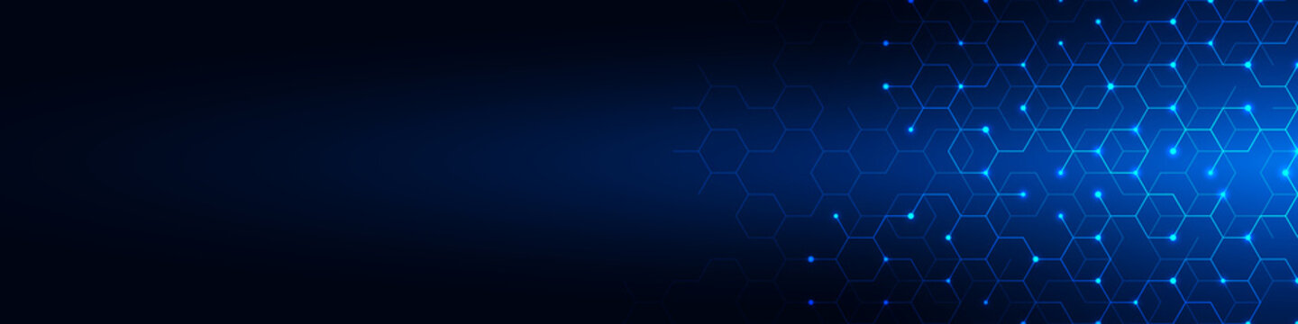 Abstract technology background and design element with hexagons pattern and geometric shapes