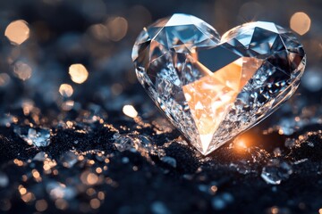 Fototapeta premium Heart-Shaped Crystal Diamond