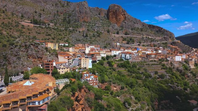 Aerial view of Ayna, Albacete, Castilla-La Mancha, Spain