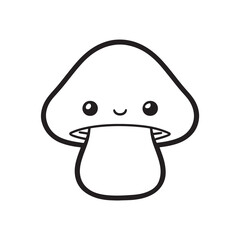 Mushroom Line Art Vector, Black and White Mushroom Illustrations.