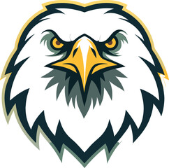Eagle Head Mascot Fierce Vector Illustration of Bald Eagle for Sports and Branding